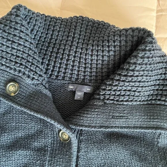 GAP Shawl Collar Cotton Blend Cardigan, EUC - Picture 3 of 7